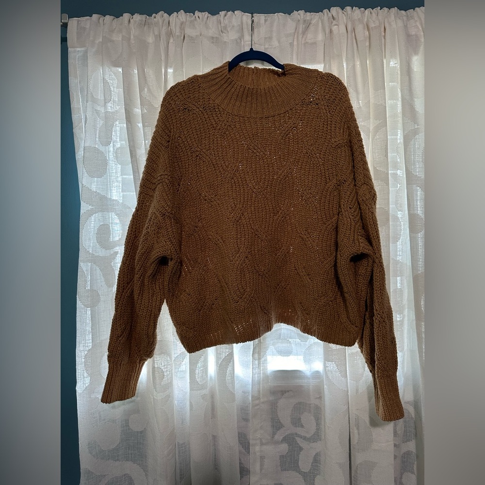 American Eagle Outfitters, mock turtle neck chunky cable knit sweater XL